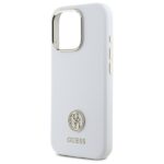 Guess GUHCP16XM4DGPH iPhone 16 Pro Max 6.9" white hardcase Silicone Logo Strass 4G - imagine 6