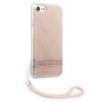 Guess GUOHCI8H4STP iPhone SE 2022 / SE2020 / 7/ 8 pink hardcase 4G Print Strap - imagine 4