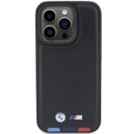 BMW BMHCP15L22PTDK iPhone 15 Pro 6.1" black Leather Stamp Tricolor - imagine 3