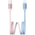 Cable USAMS Bicolor Series SJ757 PD 30W  USB-C/Lightning 1.2m blue and pink