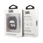 Karl Lagerfeld KLACCSILKHBK AirPods cover black Silicone Ikonik - imagine 4
