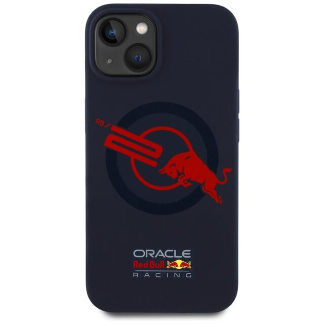Case Red Bull HC Silicone ORBR20 Logo Red Lining for iPhone 15 MagSafe navy blue - imagine 3