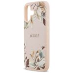 Guess Grained Flowers Classic Logo MagSafe Case for iPhone 17 Pink - imagine 6