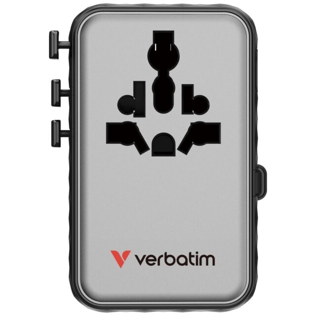 Verbatim Travel Adapter EU/UK/US GaN   2xUSB-C/2xUSB-A/1xUSB-C PD 100W black 30191 - imagine 4