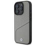 Case BMW BMHMP16X23RDCLG iPhone 16 Pro Max 6.9" grey hardcase Signature Leather Textured & Line MagS - imagine 2