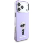 Karl Lagerfeld IML Aquarelle Karl & Choupette & Logo MagSafe Case for iPhone 17 Pro Max Purple - imagine 4