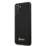 Guess GUHCS21SLSLMGBK S21 G991 black hardcase Silicone Script Metal Logo - imagine 2