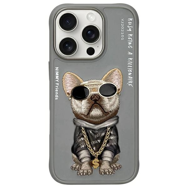 cps-f5dca7811dd33c9db6de71ecb118da5c-2025-12-06-23-34-58 Nimmy case iPhone 16 Pro 6.3" gray Glasses Cool Dog - imagine 1