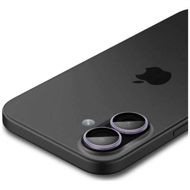 Spigen Optik Pro Glas.TR "EZ FIT" Camera Protector 2pcs for iPhone 17 / 16 / 16 Plus purple - imagine 4