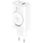 Ładowarka sieciowa 3MK HARDY PD 33W 2w1   USB-A/USB-C + indukcja do Apple Watch biały - imagine 2