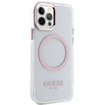 Guess GUHMP12MHTRMP iPhone 12/12 Pro 6.1" pink hard case Metal Outline Magsafe - imagine 4
