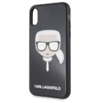 Karl Lagerfeld KLHCPXDLHBK iPhone X/Xs black Iconic Glitter Karl`s Head - imagine 3