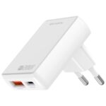 Wall Charger 4smarts FlatPlug Duos 20W GaN USB-C + USB-A white