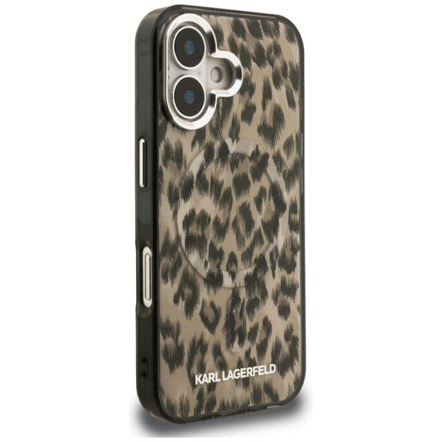 Case Karl Lagerfeld IML Leopard Pattern  MagSafe for iPhone 16 brown - imagine 4
