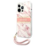 Guess GUHCP13LKMABPI iPhone 13 Pro / 13 6,1" pink hardcase Marble Strap Collection - imagine 2