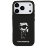 Case Karl Lagerfeld Silicone Karl Sketch & Logo MagSafe for iPhone 17 Pro black - imagine 3