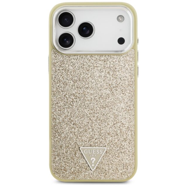Guess Glitter Triangle Logo MagSafe case for iPhone 17 Pro Max gold - imagine 3