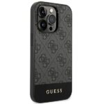 Guess GUHCP14LG4GLGR iPhone 14 Pro 6,1" grey hard case 4G Stripe Collection - imagine 4