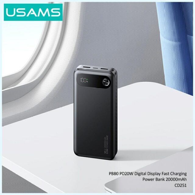 USAMS PB80 Power Bank PD20W 20000mAh white - imagine 5