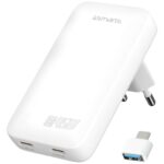 Wall Charger 4smarts FlatPlug Slim Dual 45W GaN 2xUSB-C white