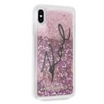Karl Lagerfeld KLHCI65TRKSIGPI iPhone Xs Max pink hard case Signature Liquid Glitter Stars - imagine 3