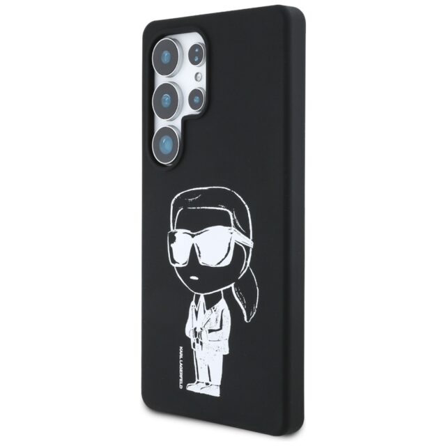 Karl Lagerfeld Silicone Graffiti Ikonik Printed Logo MagSafe Case for Samsung Galaxy S25 Ultra Black - imagine 2