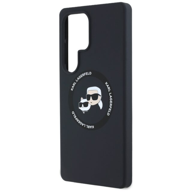 Case Karl Lagerfeld Silicone Double Heads And Circle MagSafe Samsung Galaxy S25 Ultra black - imagine 6