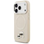 Karl Lagerfeld Karl & Choupette Pins MagSafe Case for iPhone 17 Pro Max Beige - imagine 2
