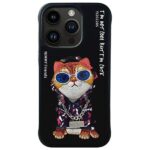 Nimmy case iPhone 15 Pro Max 6.7"        black Glasses Cool Cat