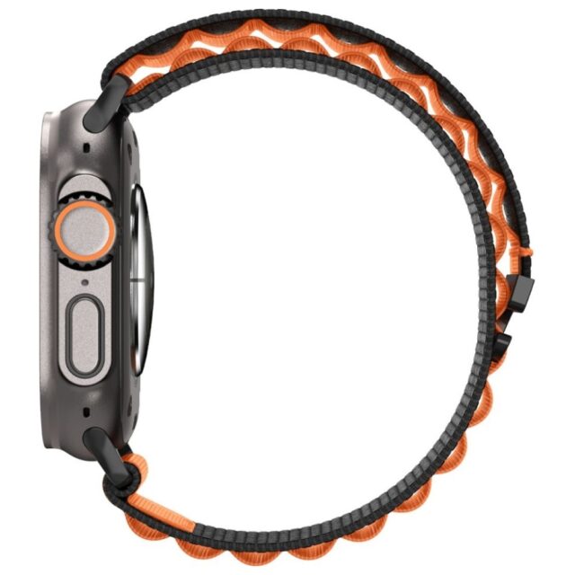 Pasek Spigen WBF1 do Apple Watch          6/7/8/9/10/11/SE/SE 3/Ultra 1/Ultra 2 44/45/46/49mm czarno-pomarańczowy - imagine 5