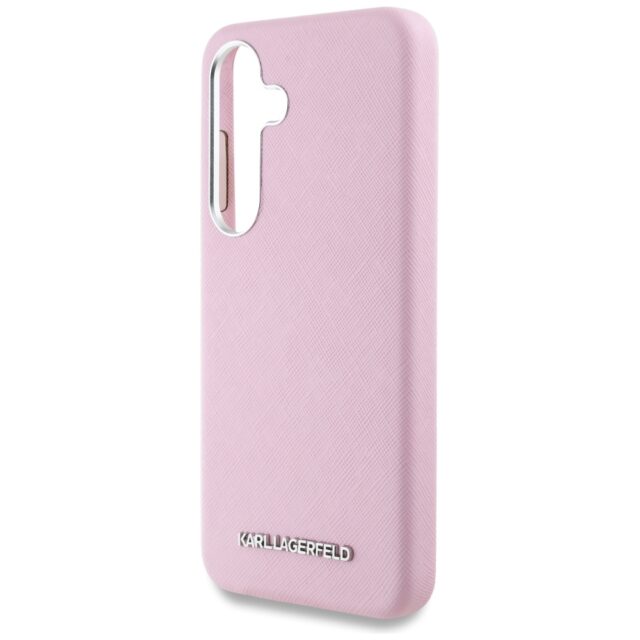 Case Karl Lagerfeld Saffiano Full Wrapped Elongated Metal Logo MagSafe for Samsung Galaxy S25+ - imagine 6