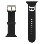 Karl Lagerfeld Pasek KLAWMSLCK Apple Watch 38/40/41mm black strap Silicone Choupette Heads - imagine 2