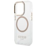 Guess GUHMP14XHTRMD iPhone 14 Pro Max 6,7" gold hard case Metal Outline Magsafe - imagine 6