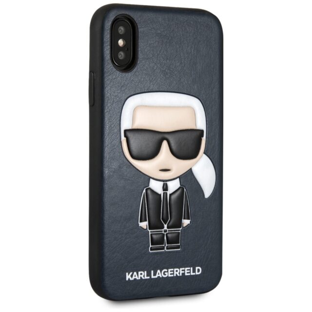 Karl Lagerfeld KLHCPXIKPUBL iPhone X/Xs hardcase blue Iconic Karl Embossed - imagine 5