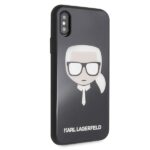 Karl Lagerfeld KLHCPXDLHBK iPhone X/Xs black Iconic Glitter Karl`s Head - imagine 5