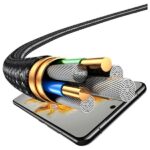 USAMS Cable 2in1 2xUSB-C 72W 1.2m Aluminum Alloy Data Cable Sufeng Series SJ740USB101 (US-SJ7 - imagine 4