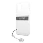 Guess GUHCP13SKB4GGR iPhone 13 mini 5,4" Transparent hardcase 4G Grey Strap Charm - imagine 6