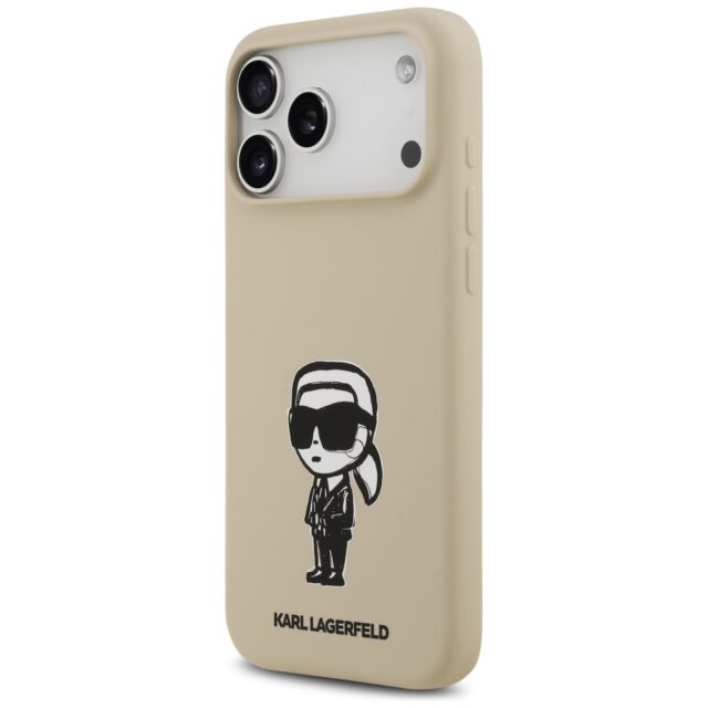 Case Karl Lagerfeld Silicone Karl Sketch & Logo MagSafe for iPhone 17 Pro Max brown - imagine 2