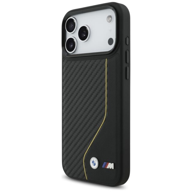 Case BMW M Carbon Line & Logo MagSafe for iPhone 17 Pro Max yellow - imagine 2