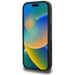 Case Guess Grained Hot Stamp Peony Triangle Logo MagSafe for iPhone 16 Pro Max black - imagine 5