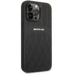 AMG AMHMP14XOSDBK iPhone 14 Pro Max 6.7" black hardcase with Leather Curved Lines and MagSafe - imagine 4