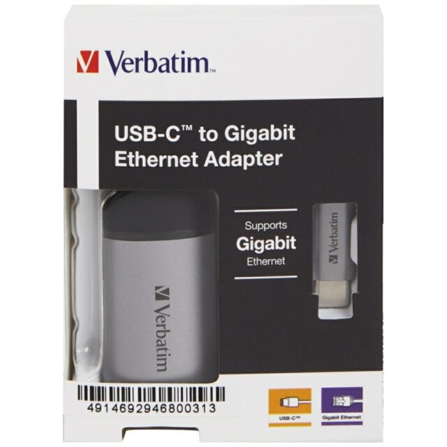 Verbatim Adapter USB-C - Eternetaluminum 49146 - imagine 4