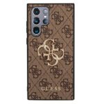 Guess GUHCS22L4GMGBR S908 S22 Ultra brown hardcase 4G Big Metal Logo - imagine 3