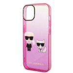 Karl Lagerfeld KLHCP14STGKCP iPhone 14/ 15 / 13 6,1" hardcase pink Gradient Ikonik Karl & Choupette - imagine 6