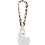 Guess GUOUCHSAMC4K Universal Hand Strap black Saffiano Chain 4G Charm