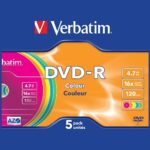 DVD-R Verbatim COLOUR SLIM Disc 4.7GB 16X 5pcs multicolored 43557