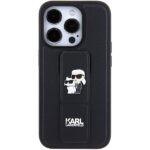 Karl Lagerfeld KLHCP15XGSAKCPK iPhone 15 Pro Max 6.7" black hardcase Gripstand Saffiano Karl&C - imagine 4
