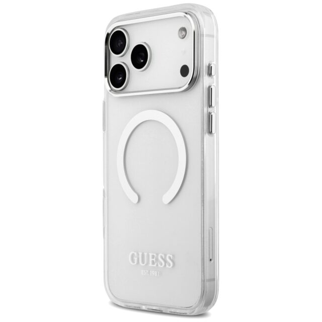 Guess Metal Outline MagSafe case for iPhone 17 Pro Max silver - imagine 2