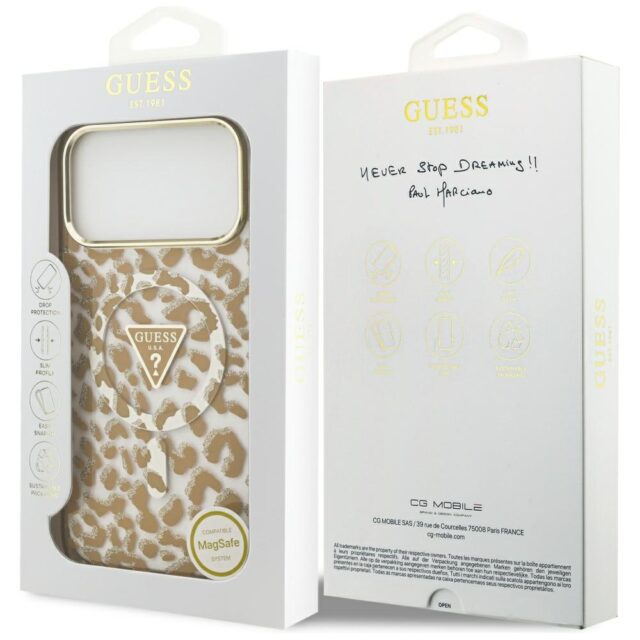 Guess Leopard Glitter MagSafe Case for iPhone 17 Pro Max Brown - imagine 8