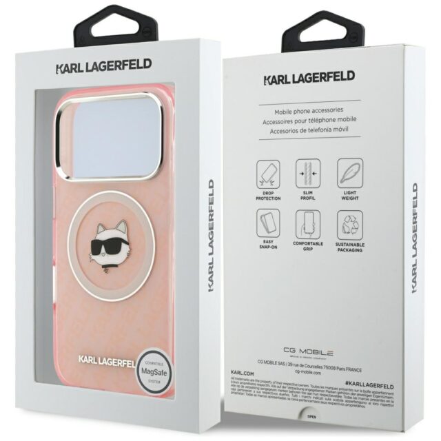 Case Karl Lagerfeld IML Choupette Head   Logo MagSafe for iPhone 17 Pro pink - imagine 8